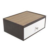 Jack Cube Leather Tea Box Storage Box Tea Bag Organizer Holder Tea Storage Drawer Holder with 12 Compartments(... N5