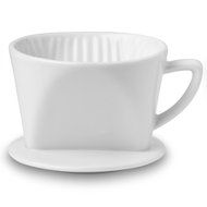 HIC Filter Cone, Porcelain, Number 4-Size Filter, Brews 8 to 12-Cups N5