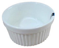1 Dz White Glazed Fluted Porcelain Ramekins (8 oz 4"D x 2"H)