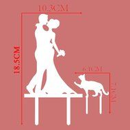 White Cake Topper of Engagenent and Bridal with a Lovly Pet N3