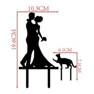 White Cake Topper of Engagenent and Bridal with a Lovly Pet N4