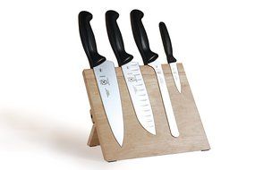 Mercer Culinary M21980PU Millennia Magnetic Knife Board Set, Purple N3