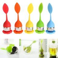 5 Color Sweet Leaf Silicone Tea Infuser Strainer Drop Tray Tea Tools Tea Balls N2