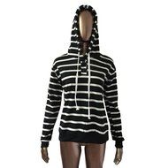 Pullover Tops,Morecome Womens Stripe Loose Casual Long Sleeve Hoodie Sweatshirt (S, Black) N6