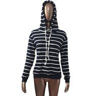 Pullover Tops,Morecome Womens Stripe Loose Casual Long Sleeve Hoodie Sweatshirt (S, Black) N11