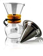 Pour Over Coffee Dripper, Glass Carafe &amp; Stainless Steel Reusable Mesh Filter Fits All Chemex Makers 4 Cup Brewer... N7