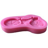 FLY DIY Cake Mold 3D Bicycle Shaped Silicone Fondant Mold,Pink N2