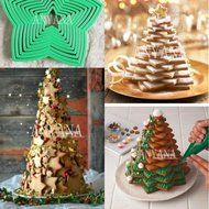 Anyana 10 Pcs set 3D Star Decoration Cutter Cookie Biscuit Set for Gift Christmas Tree N4