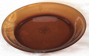 Vintage Anchor Hocking Fire King 9 Inch Amber Glass Pie Plate - Made In USA