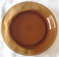 Vintage Anchor Hocking Fire King 9 Inch Amber Glass Pie Plate - Made In USA N2