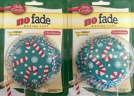Betty Crocker NoFade Baking Cups-Cupcake Liners (Christmas Candy-Cane And Snowflakes)( 2 Pack 48 Pcs) N2