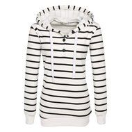 Pullover Tops,Morecome Womens Stripe Loose Casual Long Sleeve Hoodie Sweatshirt (S, Black) N14