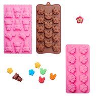 Poproo Bear Shaped Silicone Candy Molds Jello Chocolate Mold Ice Cube Tray - Bear Figure, Head, Paw Print (Set... N4