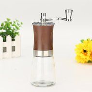 SOLOOP Hand-Crank Coffee Bean Grinder Stainless Steel &amp; ABS &amp; Glass Manual Burr Coffee Mill Grinder N5