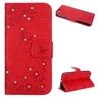 iPhone 7 Case,iPhone 7 Wallet Case,Phezen Serect Garden Series Butterfly Flower Bling Diamod Inlaid PU Leather... N53