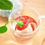 Cute Fashion Strawberry Silicone Herbal Spices Leaf Tea Infuser Strainer N5