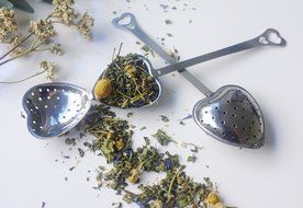 Tea Infuser Strainer Variety Pack by JERN (3 Pcs includes Heart shaped tea infuser with stick, Heart shaped tea... N2
