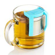 Boco Clip On Tea Infuser Brewer For Office w/ Drip Catcher. Sip While Brewing Too! (KLiP - Sky Blue) N24