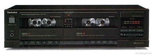 Technics Double Stereo Dual Cassette Deck RST-130 RST130 Complete with Audio Video cables and Online PDF Service...