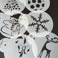 Y&amp;XL&amp;H 6Pcs Christmas Snowman Stencils Cookie Stencil Set Plastic Decorative Stencils Cupcake Stencil for Party N3