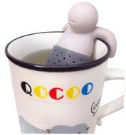 QOCOO Pack of 2 Cute Human Loose Tea Infuser Strainer Tea Set, Food Grade Silicone Creative Filter for Your Favorite... N3