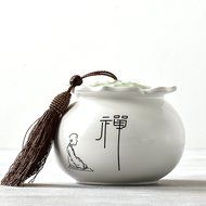 XDOBO L Ceramic Tea Tin Dry Goods Seal Pot Tea Storage Container Sealed Can Tea Accessories (D) N3