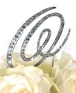 Victorian Collection Monogram Rhinestone Cake Topper - Large - Silver (4.75&quot; Tall) (Letter M) N21
