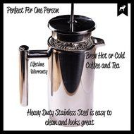 Stainless Steel French Press - Double Wall Coffee and Tea Press with Metal Wire Mesh Filter (1000 ml - 33 ounce)