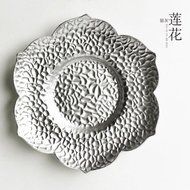 CCWY Large hand-carved hammer Tin coaster copper art coaster Cup pot holding saucer Taiwan tea zero allocation... N10