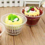 100 Standard Size Cupcake Ice Cream Mousse Cups Clear Lid with Topper Hole for Parties Birthdays 1-Day Display