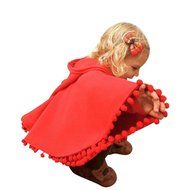 Coat ,BeautyVan Toddler Baby Girl Fashion Autumn Winter Clothes Tassel With Cap Cloak Warm Coat (24M, RED)
