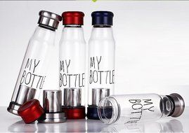 Star Seven Handmade 19 Oz Glass Water Bottle-Extra Strong Crystal Glass Bottle Tea Cup Tea Bottle with Nylon Sleeve... N9