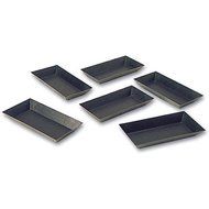 Matfer Bourgeat Steel Exopan Rectangular Tart Pans, Slanted Sides, 3.75", 25PK 331602
