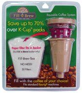 LaMi Products Economy Kitchen Accessory Fill N Brew Reusable Filters with 50-Paper Filter