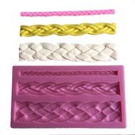 FLY 3 Kinds Belt Pattern 3D Silicone Fondant Cake Mold For Cake Decorating Baking Mould,Pink N9