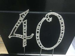 Sharing Star Large Crystal 40 Sweet Forty Numbers Bling Birthday Cake Topper Cake Decoration with Crystal Glass... N3