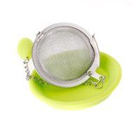 Tea Infuser Strainer Mesh Ball with Silicone Dish N3