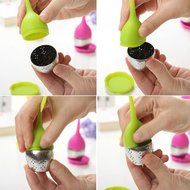 MAXGOODS Fine Silicone Stainless Steel Leaf Tea Strainer Teaspoon Infuser Filter N5