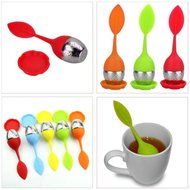 MAXGOODS Fine Silicone Stainless Steel Leaf Tea Strainer Teaspoon Infuser Filter N6