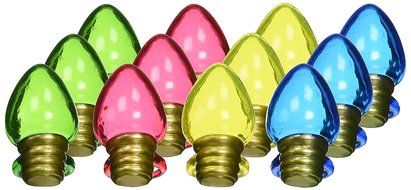 Oasis Supply Christmas Light Bulb Jewel Cupcake/Cake Decorating Rings, 2 1/2-Inch, Assorted, Set of 12 N2