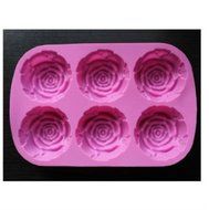1 X U-beauty Rose Slicone 6 Capacity Cake Pan Baking Mold N3
