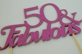All About Details Pink 50-&amp;-fabulous Cake Topper N2