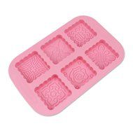 Wocuz New 6-cavity Square Mooncake Chocolate Muffin Cupcake Soap Silicone Mold Pan N3