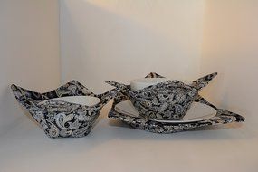 Microwave Bowl Cozies // Set of 3 // 1 Small Bowl Cozy // 1 Medium Bowl Cozy // 1 Dinner Plate Cozy // Paisley... N8