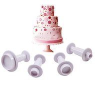 Y&amp;XL&amp;H Round Plastic Fondant Plunger Cutters Fondant Cake Decorating Tools Cake Mold,Set of 4 N3
