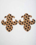 Black Polka Dot Fleur De Lis Cork Surface Savers N3