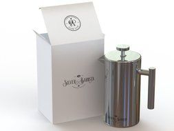 Stainless Steel French Press - 34oz, 8 Cup, Easy Clean, Insulated &ndash; Better than Glass Coffee Makers &ndash; 100% Happiness... N5
