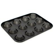 Ezeso 12-Cavity Nonstick Carbon Steel Egg Tart Mold Pan N5