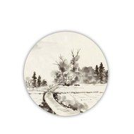 Generic Cup Coaster Made By Mdf Printed Asian Chinese Ink Painting Individuality N7