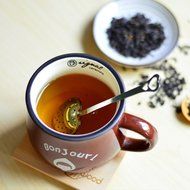 Yueton 2pcs Stainless Steel Heart Shape Tea Infuser Strainer with Chain / Spoon Handle N6